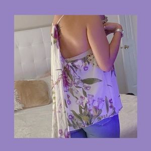 creamy floral dressy top !